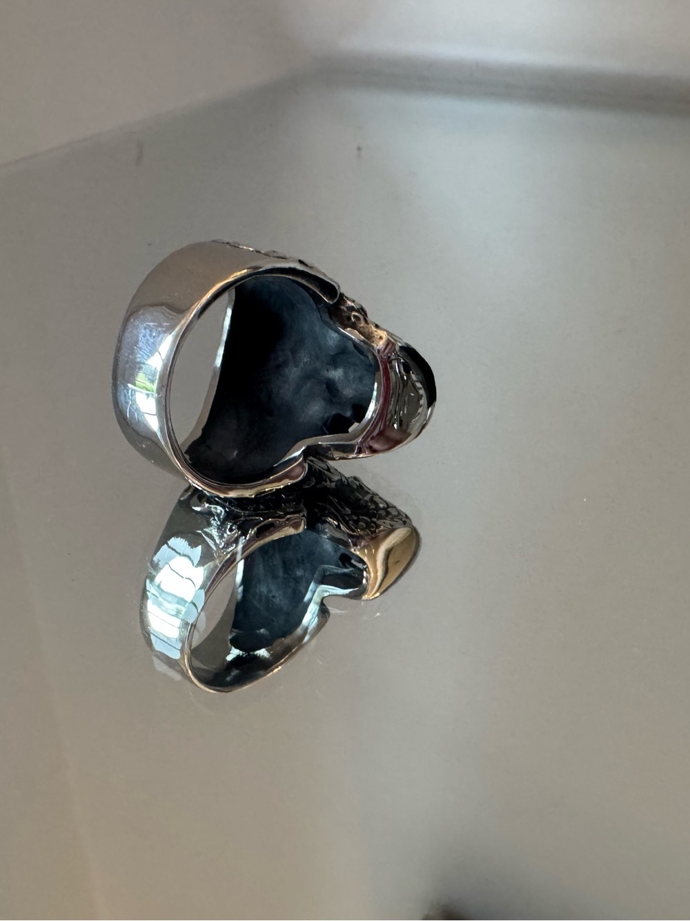 Sugar Skull Ring 316L Stainless Steel Gothic Biker Ring size 12 - Picture 8 of 12